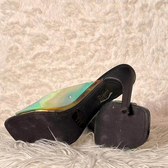 DKNY Iridescent Holographic Heeled Mulees - Picture 3 of 7